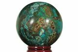 Polished Malachite & Chrysocolla Sphere - Peru #211034-1